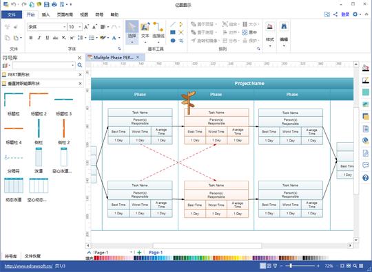 亿图图示设计软件项目制图软件pert项目计划评审图软件一款专业的