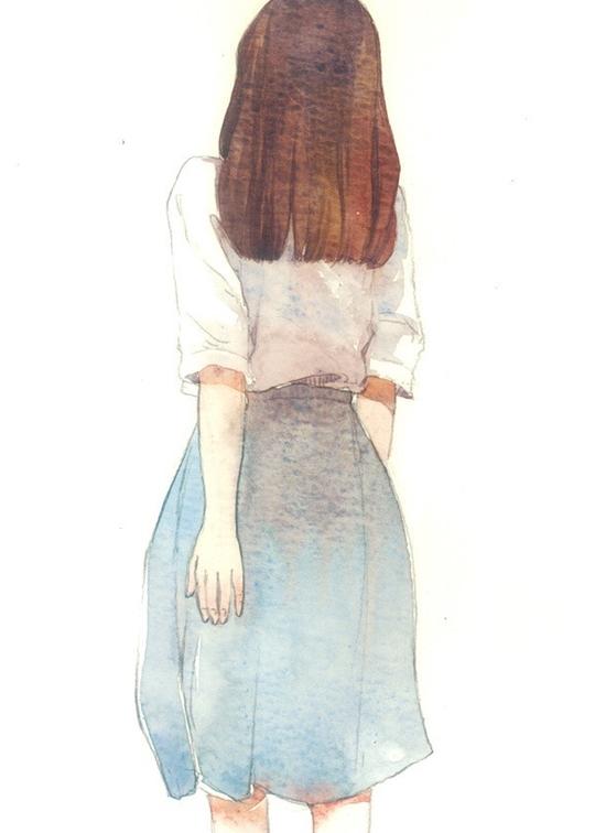 淡彩插画,心情,悲伤,伤感,忧郁,抑郁,插图,插画,漫画手绘集锦
