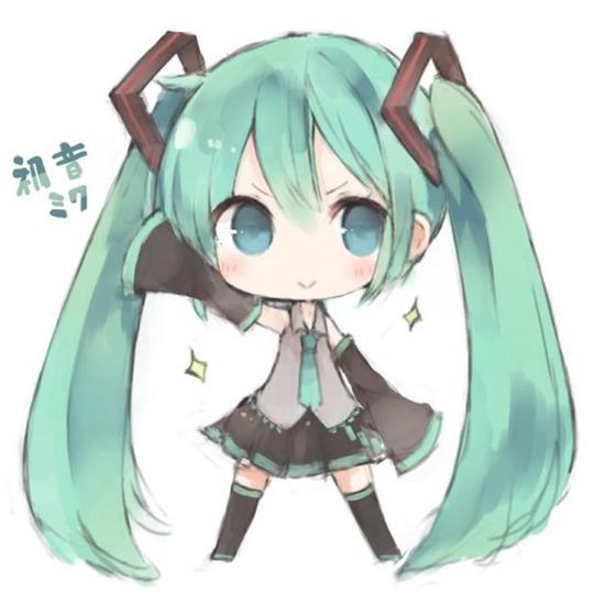 插画动漫q版萌初音未来bykotatu
