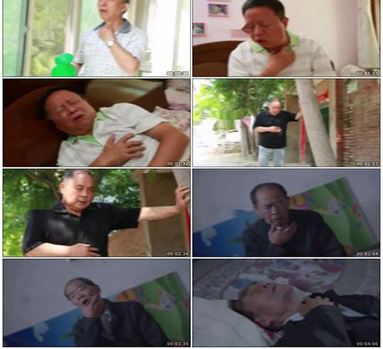 中老年人老年人生病得病亚健康不健康痛苦难受实拍视频素材