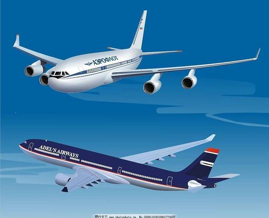 实用民用飞机飞行天空客机交通工具降落向上其他矢量矢量素材