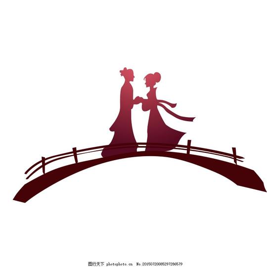 七夕素材psd下载七夕节牛郎织女桥七夕素材下载白色