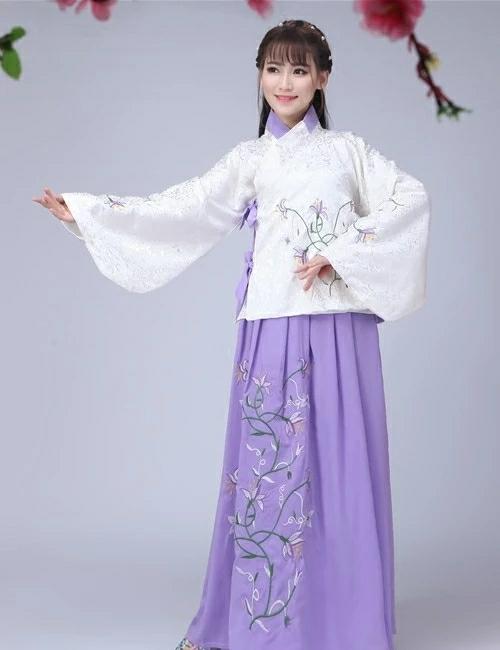 紫色兰花刺绣明制汉服，新入坑的汉服控的优选呦~均码，有美一人