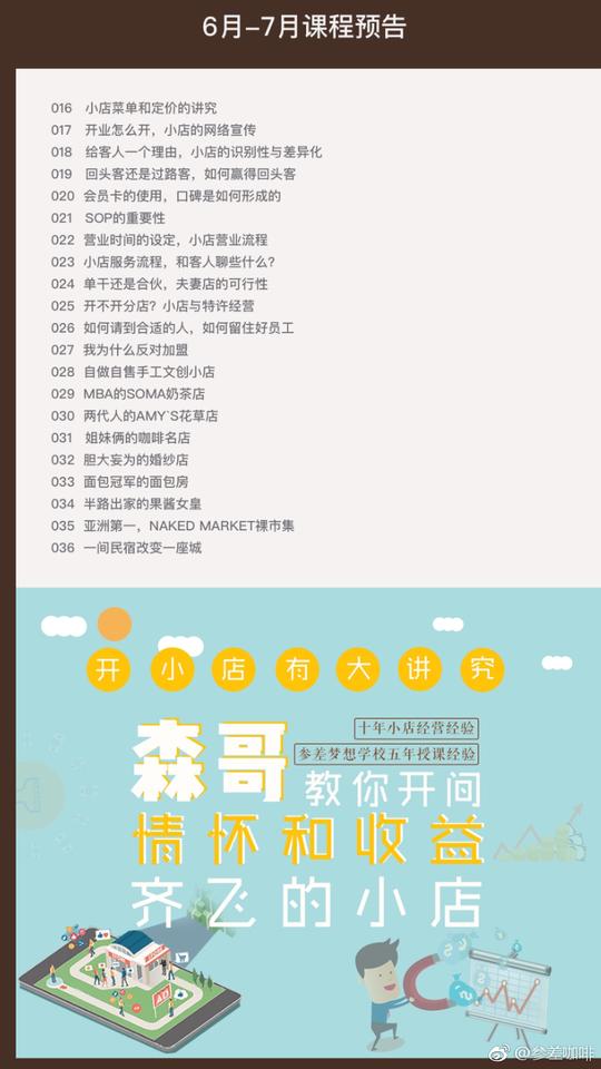 参差森哥十年开店心得,五年开店创业课程之精华:http://t.cn/rsxpmjj