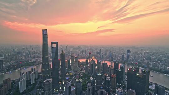 最新上海航拍素材美丽上海上海夜景金融中心_1920x