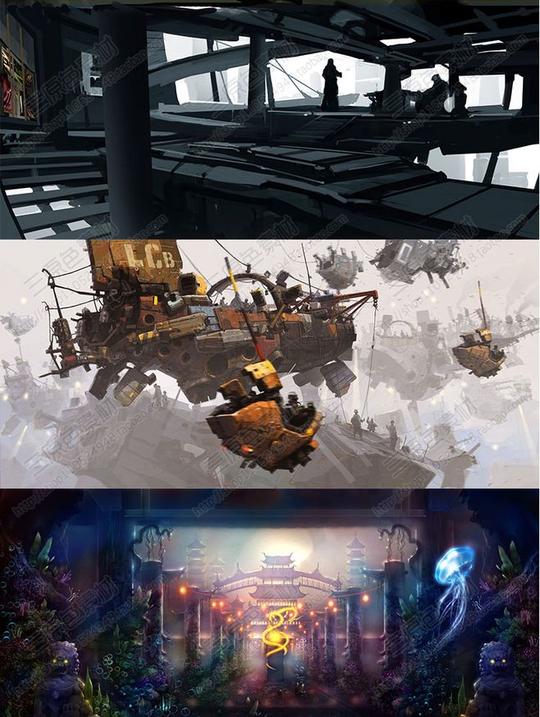 震撼【原画集】动画场景科幻氛围横版q版建筑游戏素材cg参考集