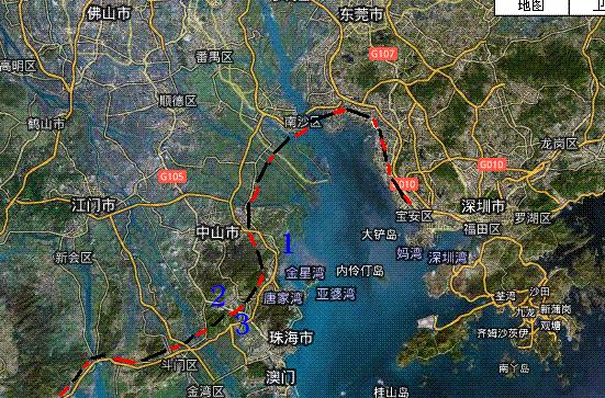 广东西部沿海高速铁路中山市路线走向图