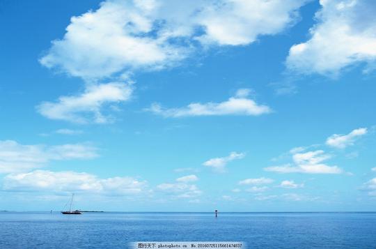 蓝蓝天空云彩素材蓝色天空大海高清免费