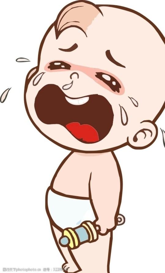 哭泣卡通小孩