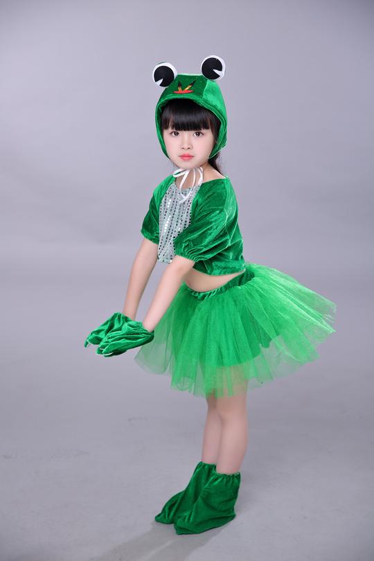 青蛙演出服儿童六一小蝌蚪找妈妈小跳蛙小青蛙卡通动物舞蹈表演服