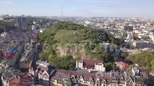 基辅podil地区vozdvizenka微区的鸟瞰图