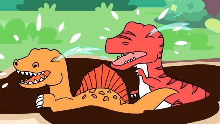 恐龙岛：沙盒进化中棘龙和霸王龙的画面1