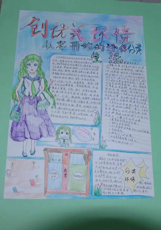 垃圾分类回收手抄报