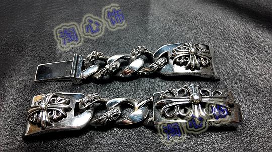 正品开版新款复古泰银手链克罗心表链925纯银男女手表