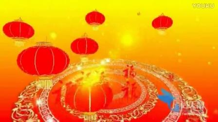 1492缤纷中国风喜庆节日祝福灯笼飘浮欢乐新年舞台背景视频素材
