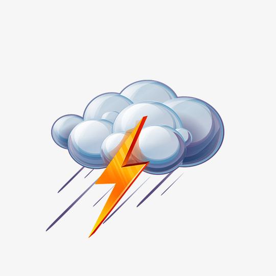 立体雷雨天气标志素材