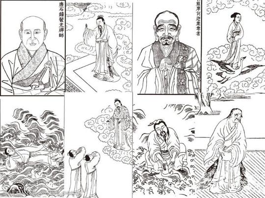 神仙中国宗教人物插画素材