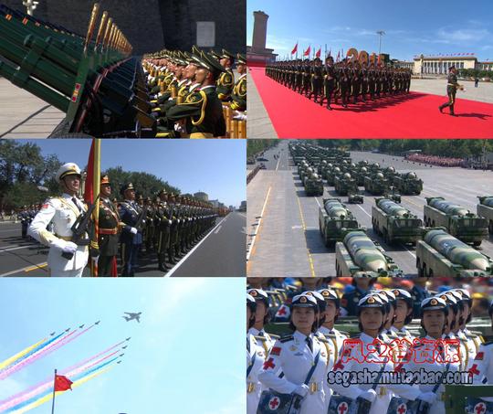 led大屏幕实拍2015北京天安门抗战70周年阅兵高清视频素材