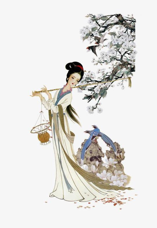 手绘/卡通卡通元素>林黛玉葬花图收藏[声明]觅元素所有素材为
