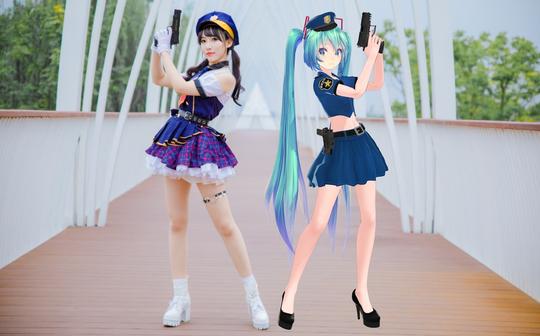 【紫嘉儿+初音未来】逮捕你的心baam真人mmd舞蹈