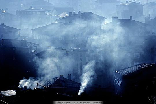 空气中的烟雾灰尘烟雾摄影车间工厂污染环境保护广告素材