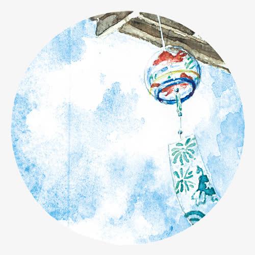 关键词:屋檐,风铃,蓝天,圆形,装饰