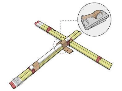 用一次性筷子制作简易十字弩