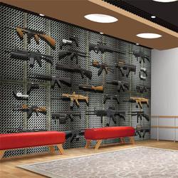 军事主题饭店墙纸装修壁画战友部队迷彩背景墙3d射击枪械武器壁纸