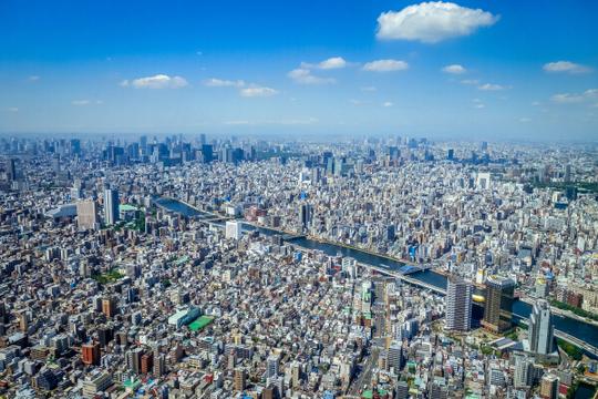 东京城市天际线鸟瞰图，日本照片素材-图片id:312568904
