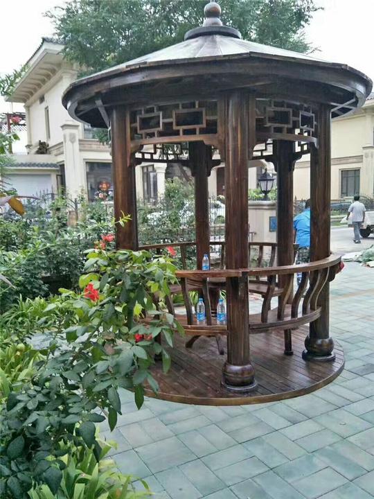 木屋凉亭廊架葡萄架长廊六角凉亭四角凉亭圆形凉亭防腐木凉亭实