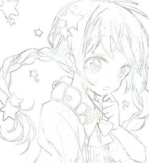 素描画动漫女孩图片_素描画动漫女孩素材
