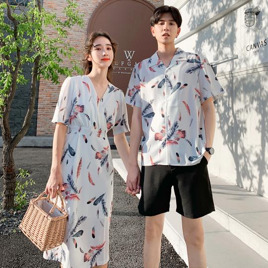 不一样情侣装你衣我裙2020ins超火港风情侣款抖音夏装小众设计感
