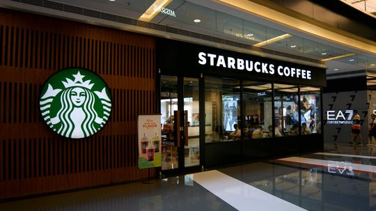 4k星巴克咖啡店门面饮品店_3840x2160_高清视频素材