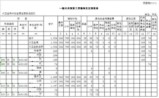 2017年部门预算报表
