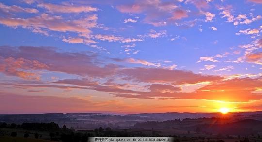 天空唯美夕阳云层云朵