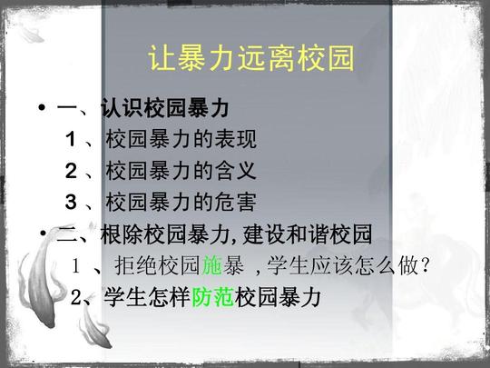 远离校园暴力-主题班会课件ppt