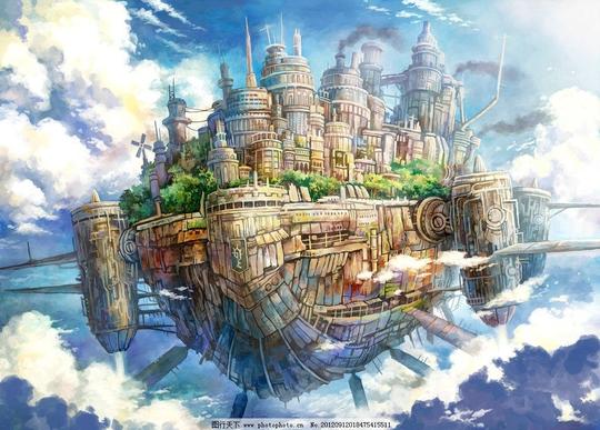 天空之城船图片