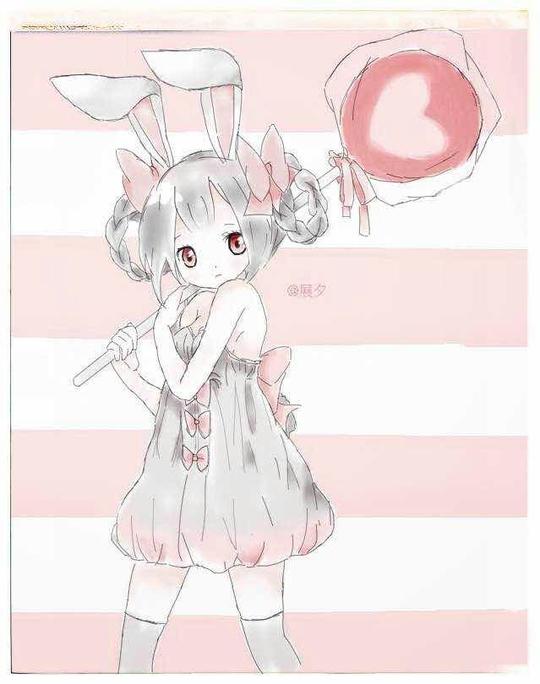 展夕临摹quq二次元ipad指绘美少女萝莉可爱绘画素材