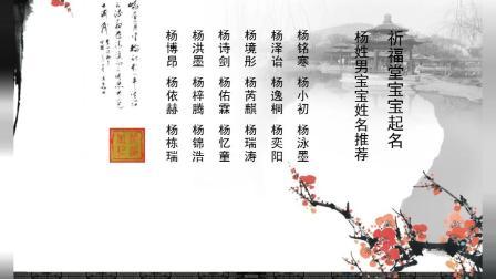 给姓杨的宝宝起名字,好听的宝宝名字跪求