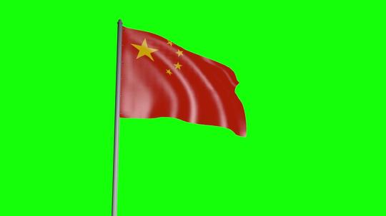 绿幕抠像中国五星红旗视频素材