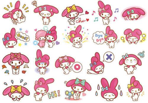 485line表情贴纸三丽鸥美乐蒂mymelody(可爱每一天)40枚入