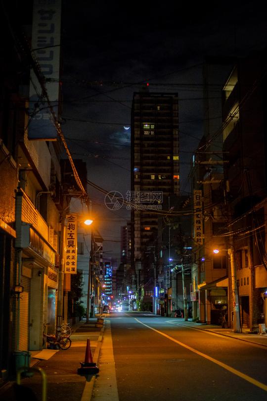 日本大阪街道夜景