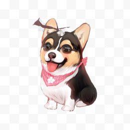 可爱柯基犬狗狗卡通萌神大屁股基柯基表情手绘柯基