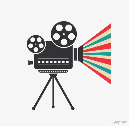 矢量暗色电影放映机png素材透明免抠图片-卡通