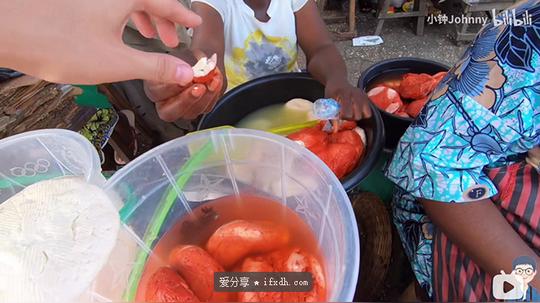 b站视频:环球背包客“小钟johnny”带你领略非州街头美食
