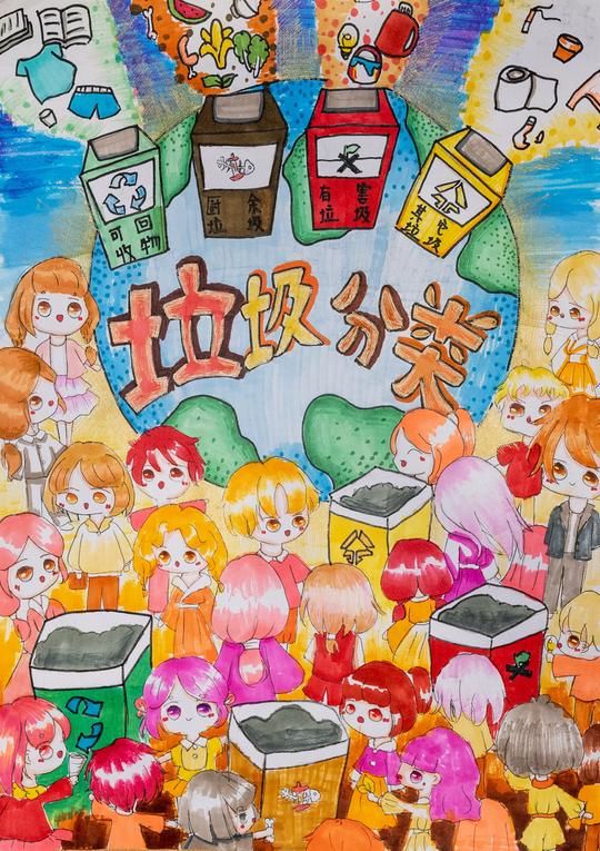 小学生垃圾分类创意画