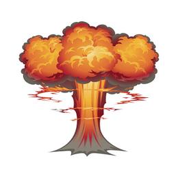 卡通爆炸蘑菇云素材