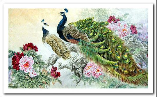 富贵呈祥--中国画家画家笔下的孔雀牡丹图作品赏析