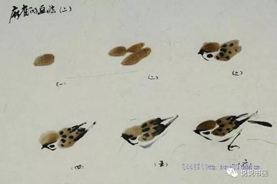 教育正文跟着徐湛老师画写意花鸟画--麻雀的画法:麻雀用笔用色