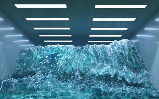 1920沉浸式视频素材海浪商场外墙投影视频展厅游乐场沉浸式体验3d全息投影视频片源制作